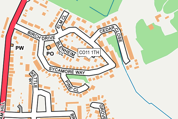 CO11 1TH map - OS OpenMap – Local (Ordnance Survey)