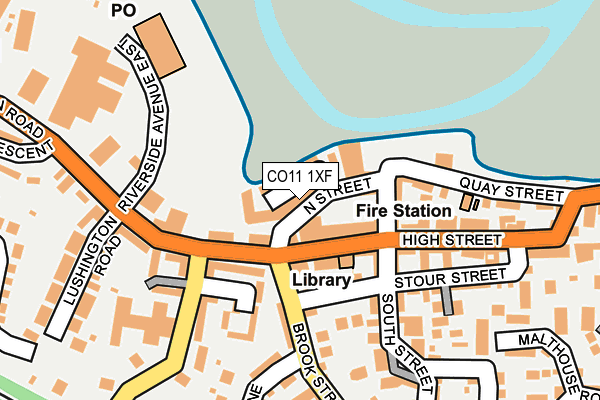 CO11 1XF map - OS OpenMap – Local (Ordnance Survey)