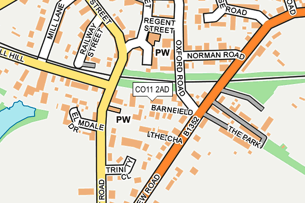 CO11 2AD map - OS OpenMap – Local (Ordnance Survey)