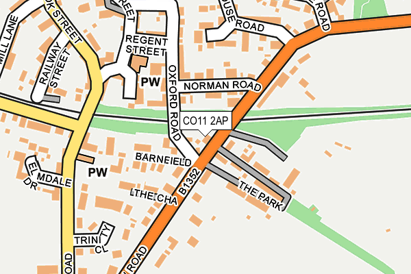 CO11 2AP map - OS OpenMap – Local (Ordnance Survey)