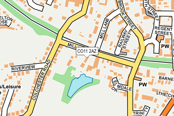 CO11 2AZ map - OS OpenMap – Local (Ordnance Survey)