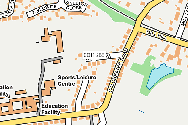 CO11 2BE map - OS OpenMap – Local (Ordnance Survey)