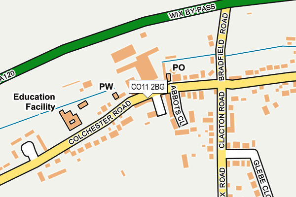 CO11 2BG map - OS OpenMap – Local (Ordnance Survey)