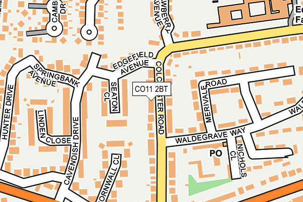 CO11 2BT map - OS OpenMap – Local (Ordnance Survey)