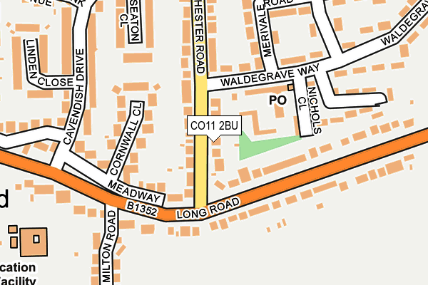 CO11 2BU map - OS OpenMap – Local (Ordnance Survey)