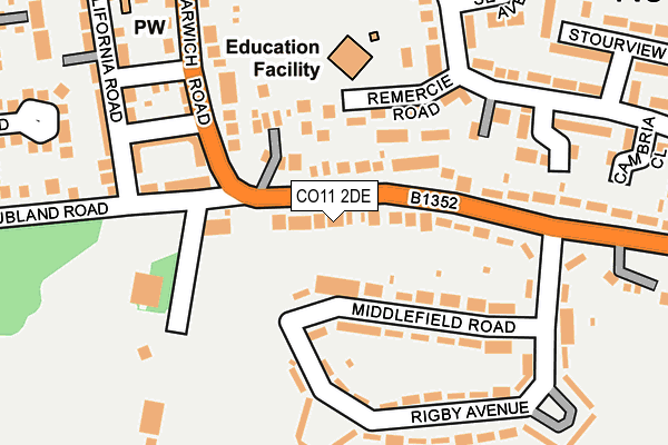 CO11 2DE map - OS OpenMap – Local (Ordnance Survey)