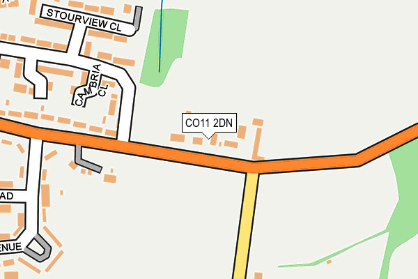 CO11 2DN map - OS OpenMap – Local (Ordnance Survey)