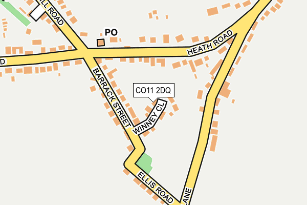 CO11 2DQ map - OS OpenMap – Local (Ordnance Survey)