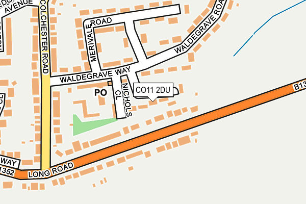 CO11 2DU map - OS OpenMap – Local (Ordnance Survey)