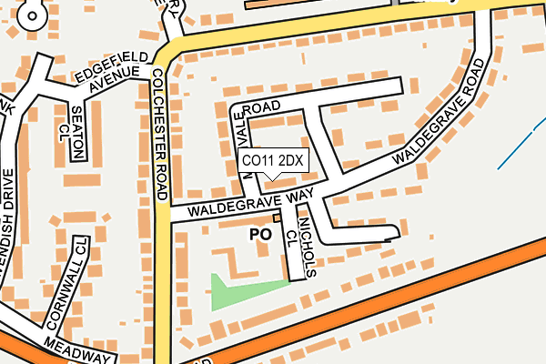CO11 2DX map - OS OpenMap – Local (Ordnance Survey)