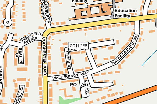 CO11 2EB map - OS OpenMap – Local (Ordnance Survey)