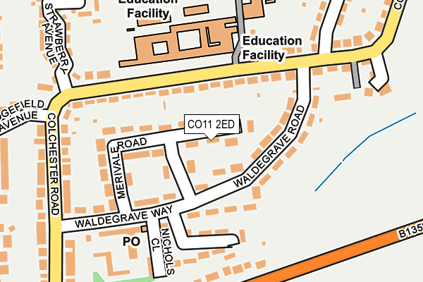 CO11 2ED map - OS OpenMap – Local (Ordnance Survey)