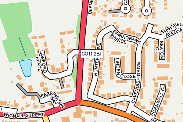 CO11 2EJ map - OS OpenMap – Local (Ordnance Survey)