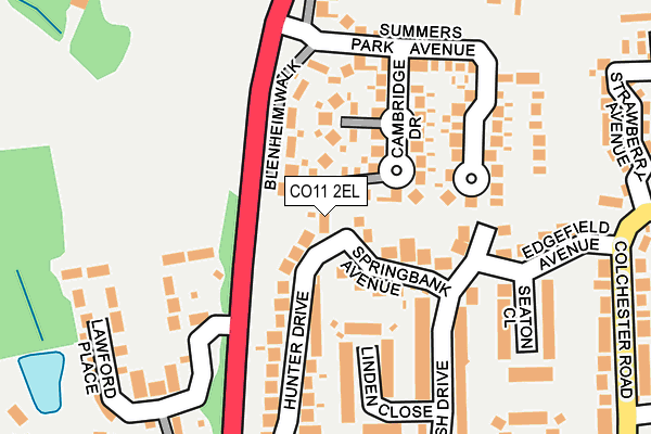 CO11 2EL map - OS OpenMap – Local (Ordnance Survey)