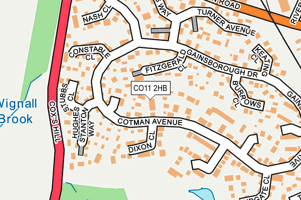 CO11 2HB map - OS OpenMap – Local (Ordnance Survey)