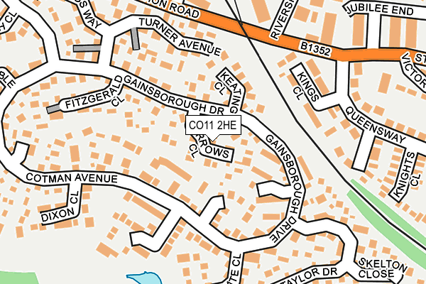 CO11 2HE map - OS OpenMap – Local (Ordnance Survey)