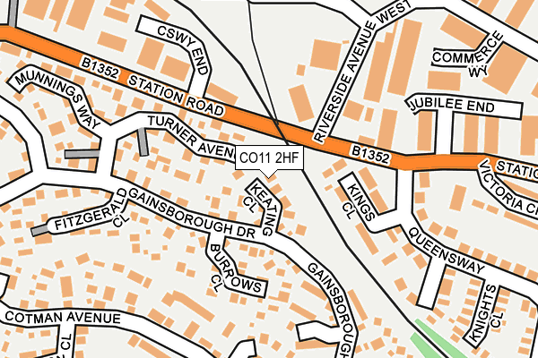 CO11 2HF map - OS OpenMap – Local (Ordnance Survey)