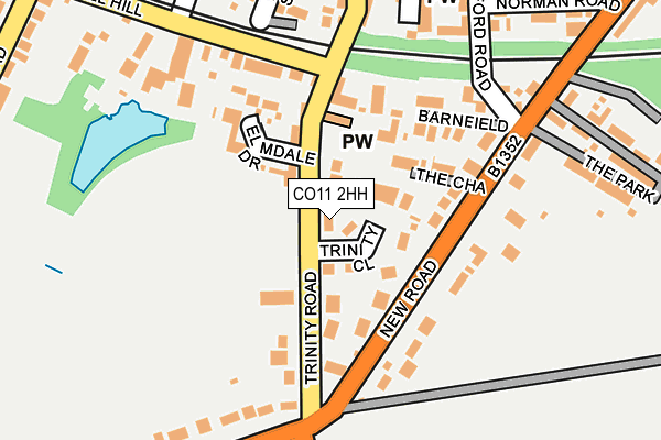 CO11 2HH map - OS OpenMap – Local (Ordnance Survey)