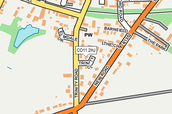 CO11 2HJ map - OS OpenMap – Local (Ordnance Survey)