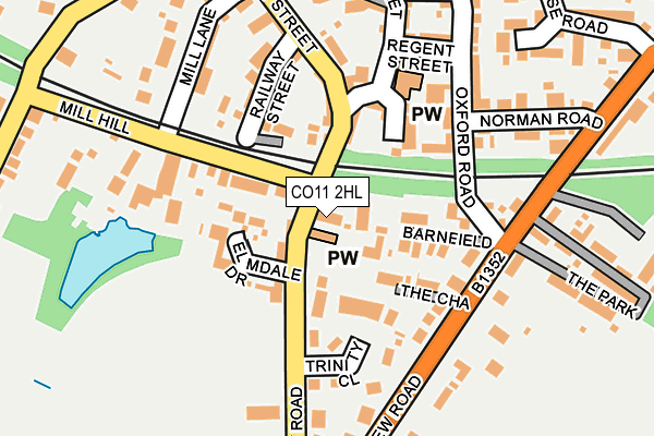 CO11 2HL map - OS OpenMap – Local (Ordnance Survey)