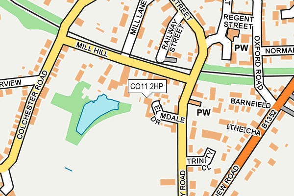 CO11 2HP map - OS OpenMap – Local (Ordnance Survey)