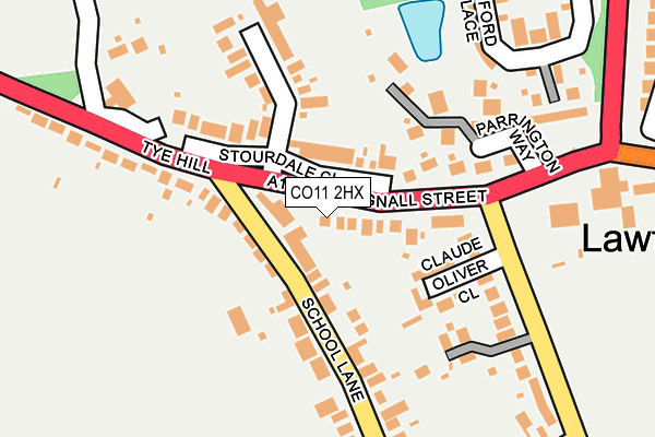 CO11 2HX map - OS OpenMap – Local (Ordnance Survey)