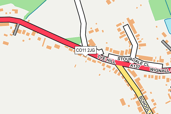CO11 2JG map - OS OpenMap – Local (Ordnance Survey)