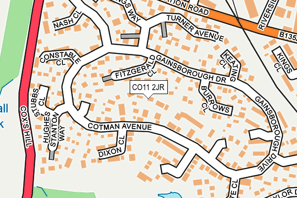 CO11 2JR map - OS OpenMap – Local (Ordnance Survey)
