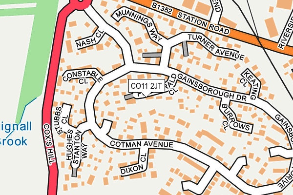 CO11 2JT map - OS OpenMap – Local (Ordnance Survey)