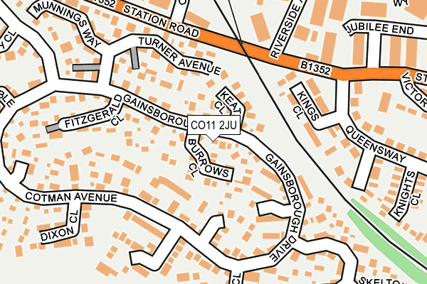 CO11 2JU map - OS OpenMap – Local (Ordnance Survey)