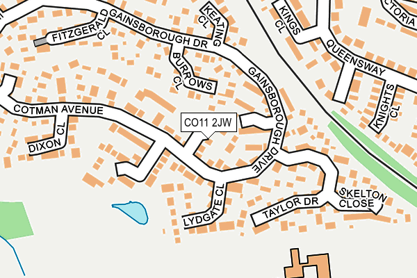 CO11 2JW map - OS OpenMap – Local (Ordnance Survey)