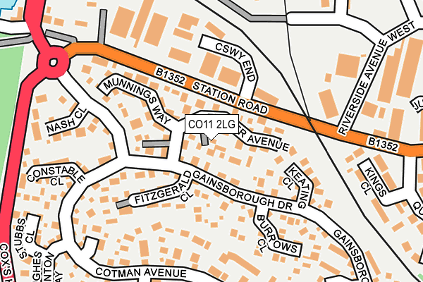 CO11 2LG map - OS OpenMap – Local (Ordnance Survey)