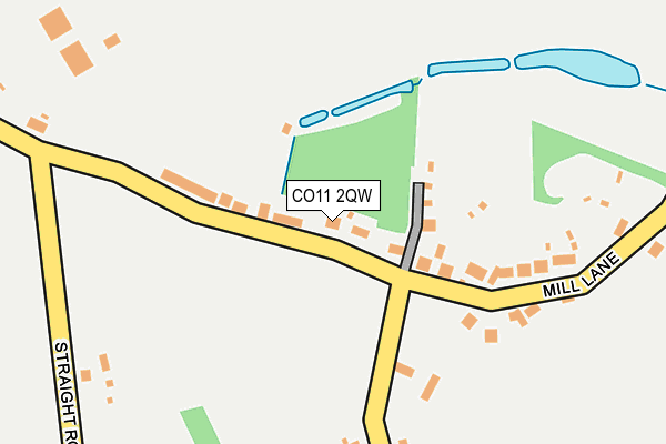 CO11 2QW map - OS OpenMap – Local (Ordnance Survey)