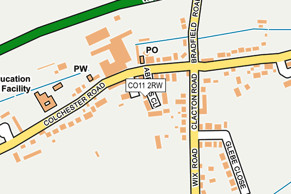 CO11 2RW map - OS OpenMap – Local (Ordnance Survey)