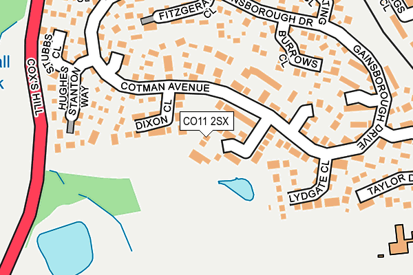 CO11 2SX map - OS OpenMap – Local (Ordnance Survey)