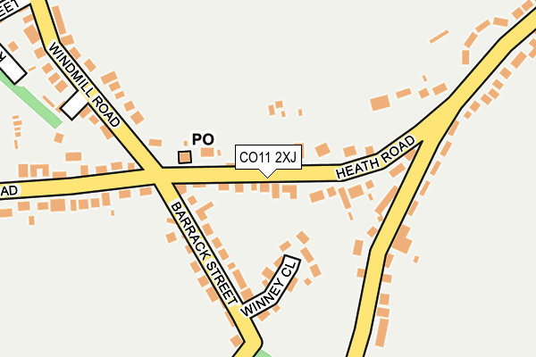 CO11 2XJ map - OS OpenMap – Local (Ordnance Survey)