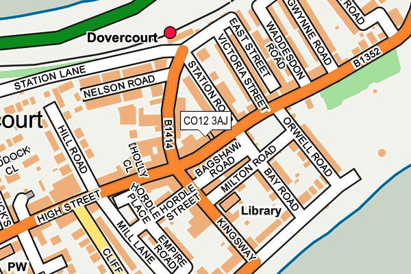 CO12 3AJ map - OS OpenMap – Local (Ordnance Survey)