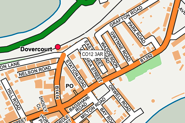 CO12 3AR map - OS OpenMap – Local (Ordnance Survey)