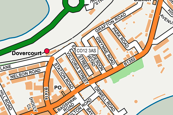 CO12 3AS map - OS OpenMap – Local (Ordnance Survey)