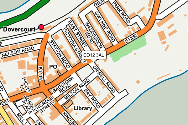 CO12 3AU map - OS OpenMap – Local (Ordnance Survey)