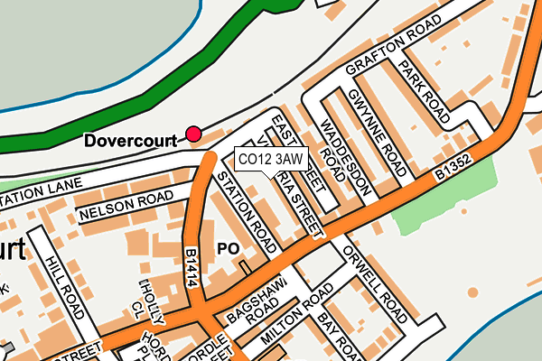 CO12 3AW map - OS OpenMap – Local (Ordnance Survey)