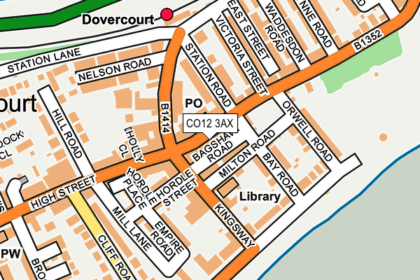 CO12 3AX map - OS OpenMap – Local (Ordnance Survey)