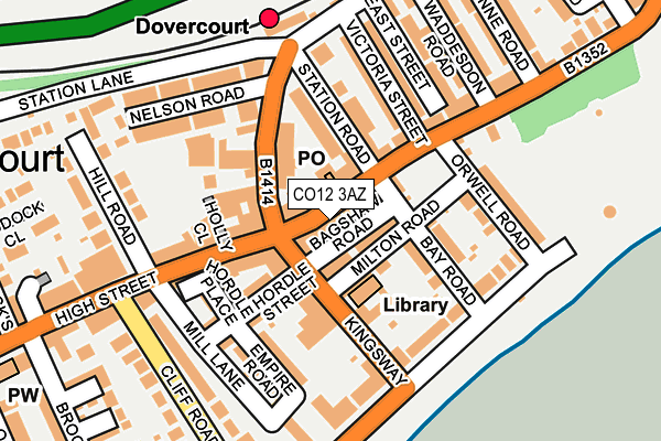 CO12 3AZ map - OS OpenMap – Local (Ordnance Survey)