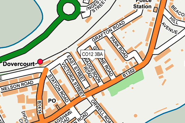 CO12 3BA map - OS OpenMap – Local (Ordnance Survey)