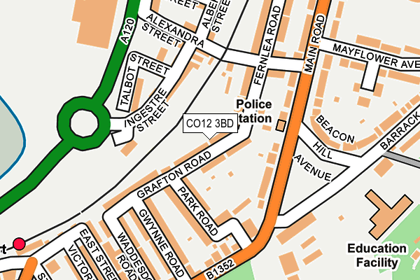 CO12 3BD map - OS OpenMap – Local (Ordnance Survey)