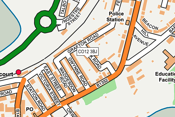 CO12 3BJ map - OS OpenMap – Local (Ordnance Survey)