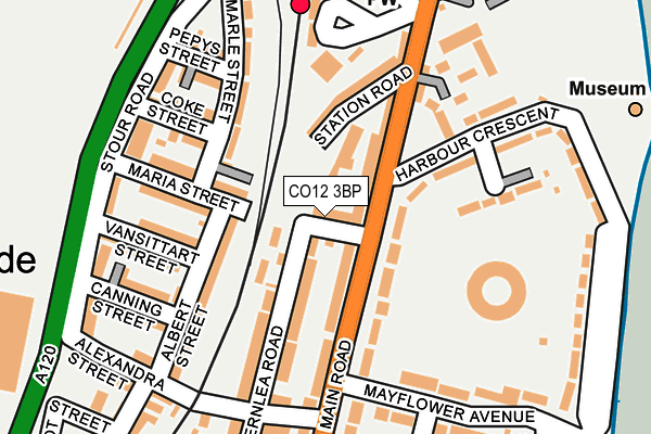 CO12 3BP map - OS OpenMap – Local (Ordnance Survey)