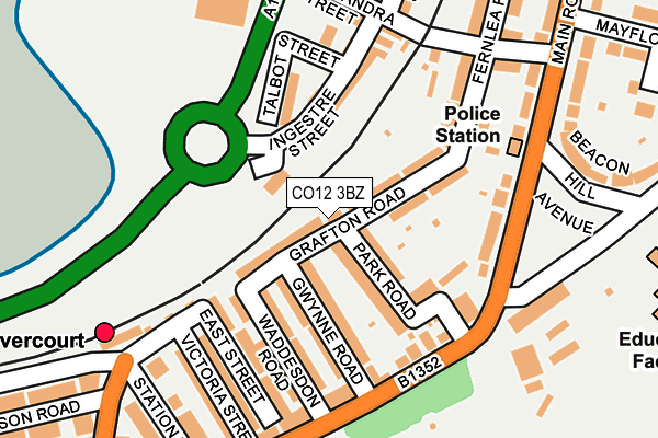 CO12 3BZ map - OS OpenMap – Local (Ordnance Survey)