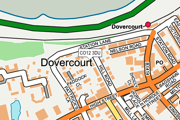 CO12 3DU map - OS OpenMap – Local (Ordnance Survey)