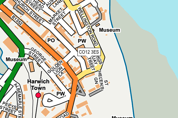 CO12 3ES map - OS OpenMap – Local (Ordnance Survey)